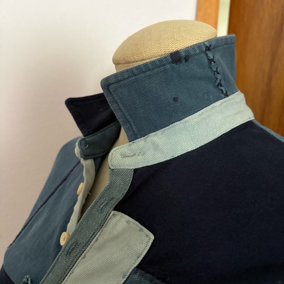 POLO RALPH LAUREN sz M Skinny Polo Blue Patchwork Embroidery - Picture 7 of 13